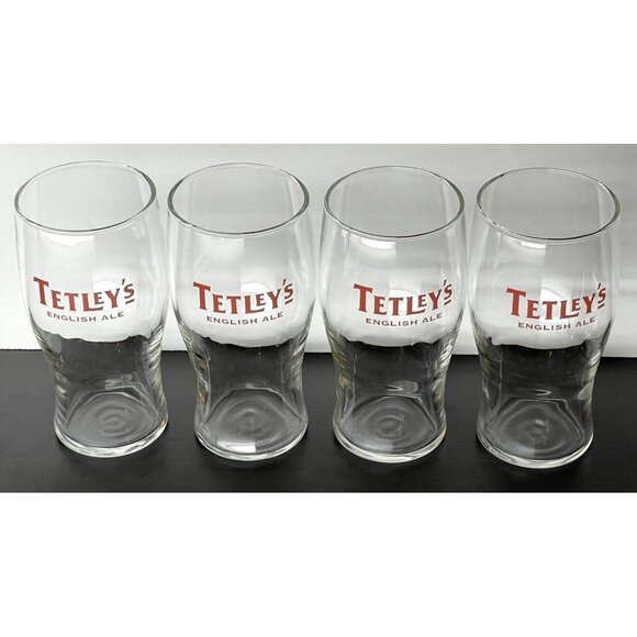 Tetley's English Ale Pint Glasse's Beer Glass Set of 4 France - Picture 5 of 5